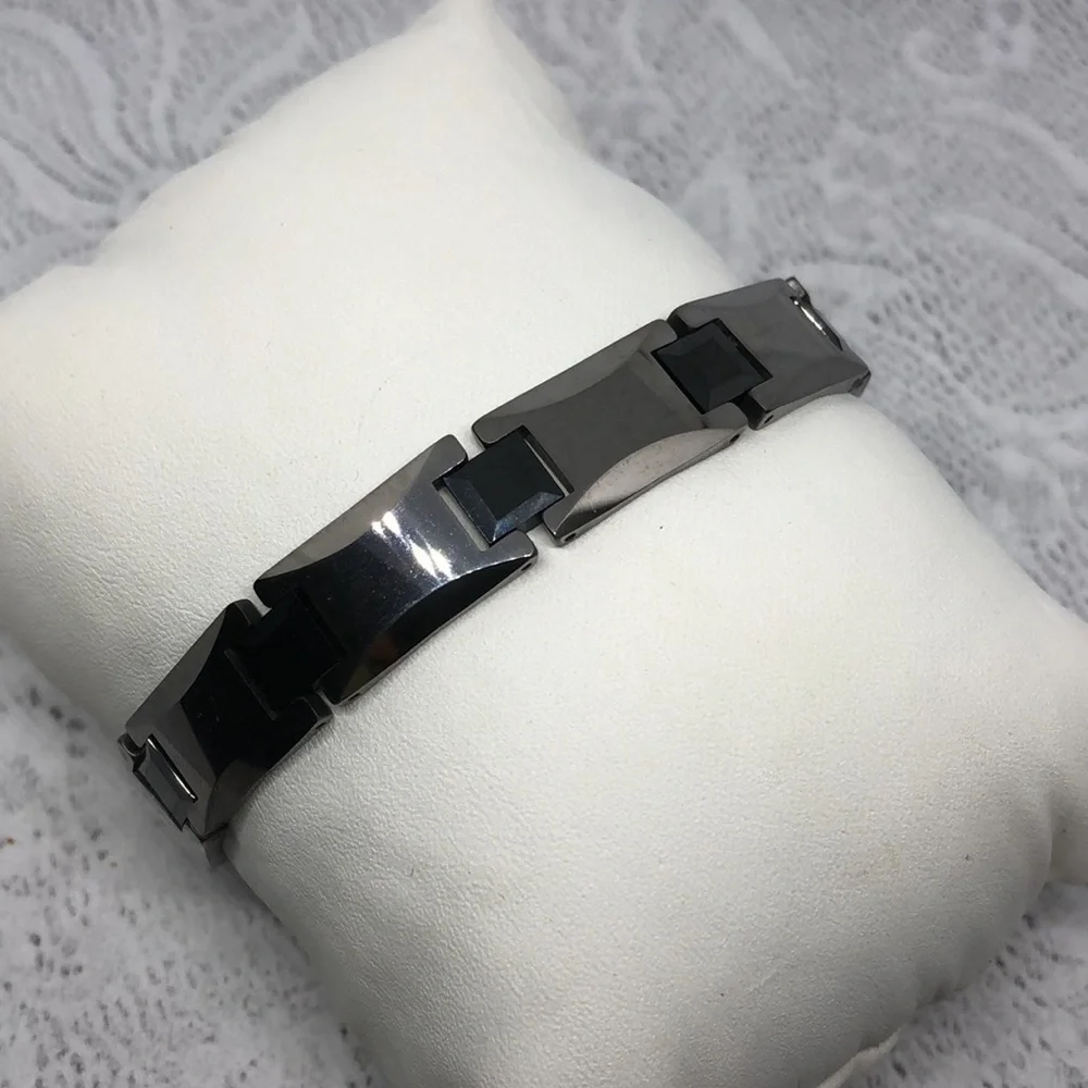 TUNGSTEN Magnetic Chain Link Bracelet Two Tone